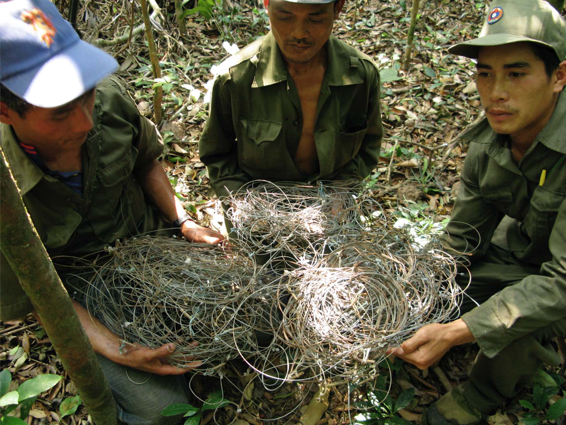 Patrol team with wire snares