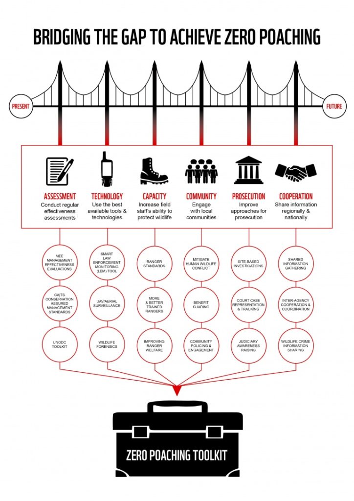 In this data visualization developed for WWF, Carrie shows the elements and goals of the Zero Poaching Toolkit.