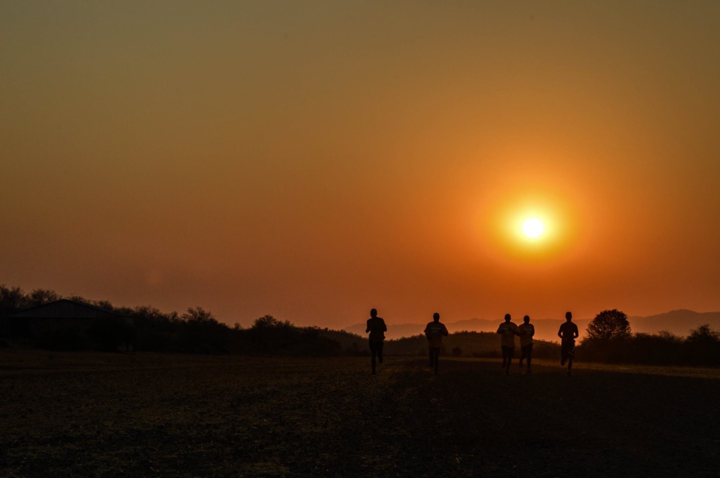Rangers under a sunset