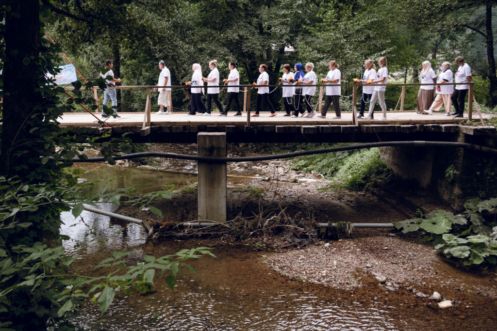 Brave Women of Kruscica on the bridge they blocked to save the Kruscica River.