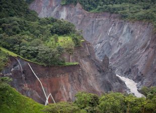 Erosion caused by an oil pipeline in Ecuador.